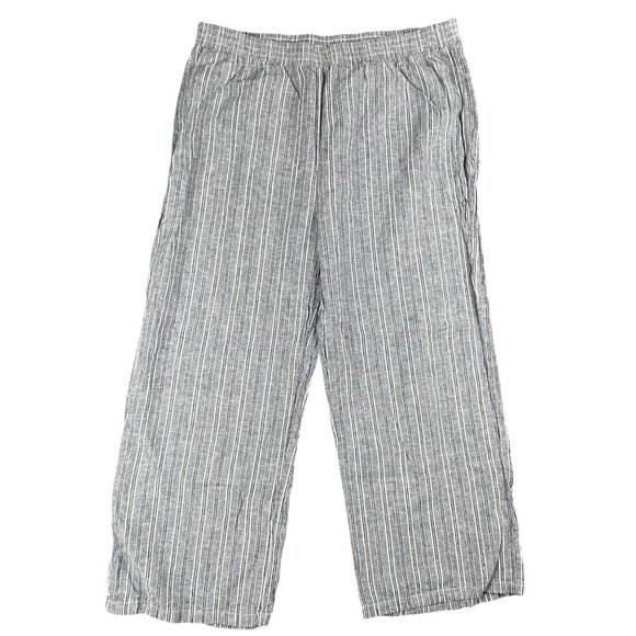 Linda Anderson Pants Womens Size XL Linen Blend Wide Leg Everyday Casual Stretch - Picture 1 of 12